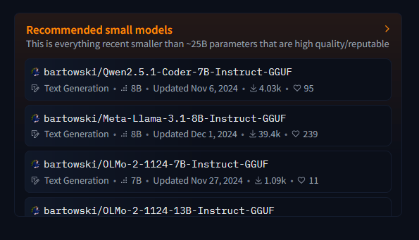 Bartowski's current recommended models